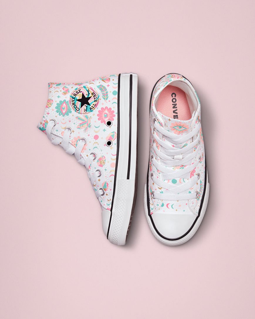 Dívčí Boty Vysoké Converse Chuck Taylor All Star Mystic Gems Bílé Růžové Koralove | CZ O31UH36